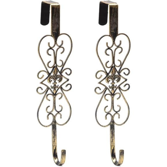 15" Door Wreath Hangers, 2 Pack Metal Wreath Hooks for Front Door - Picture 1 of 7